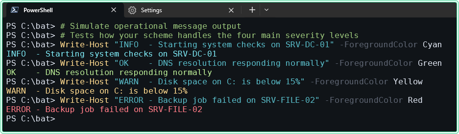 Test with real operational output