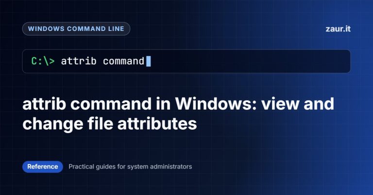 attrib command in Windows: view and change file attributes