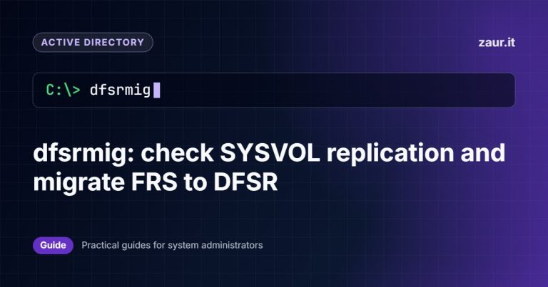 dfsrmig: check SYSVOL replication and migrate FRS to DFSR
