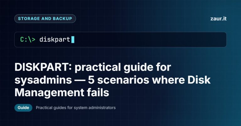 DISKPART: practical guide for sysadmins — 5 scenarios where Disk Management fails