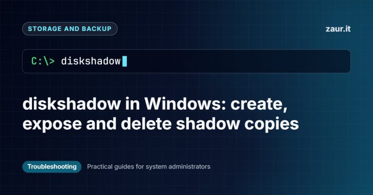 diskshadow in Windows: create, expose and delete shadow copies