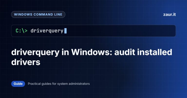 driverquery in Windows: audit installed drivers