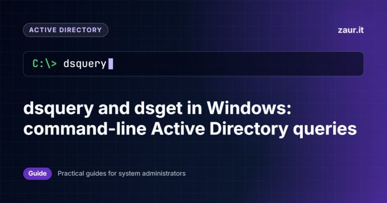 dsquery and dsget in Windows: command-line Active Directory queries