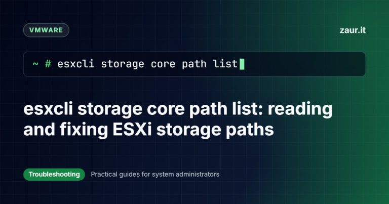esxcli storage core path list: reading and fixing ESXi storage paths