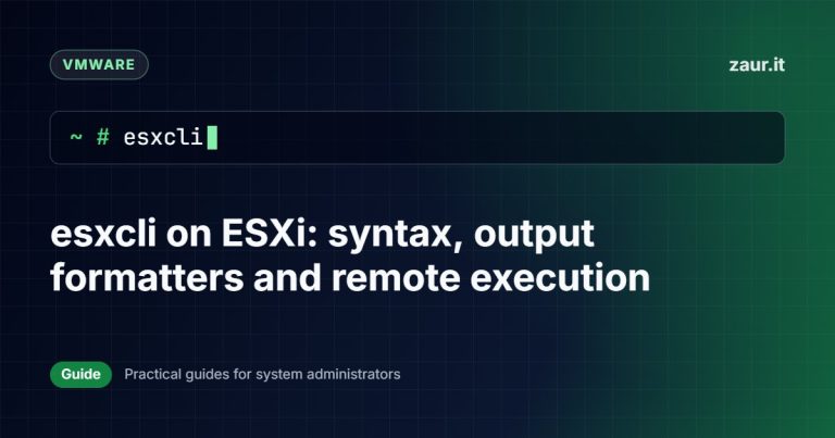 esxcli on ESXi: syntax, output formatters and remote execution