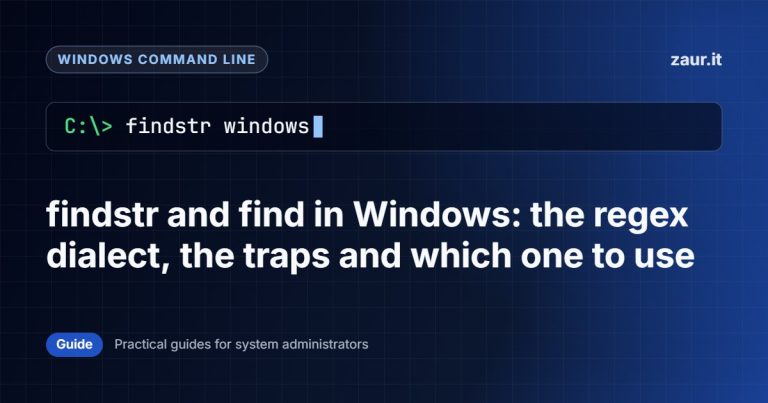 findstr and find in Windows: the regex dialect, the traps and which one to use