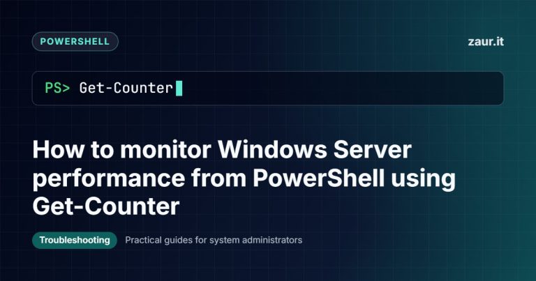 How to monitor Windows Server performance from PowerShell using Get-Counter