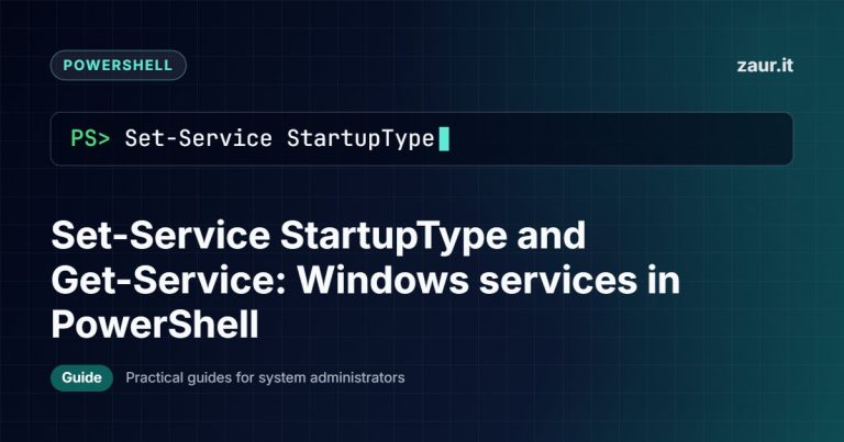 Set-Service StartupType and Get-Service: Windows services in PowerShell