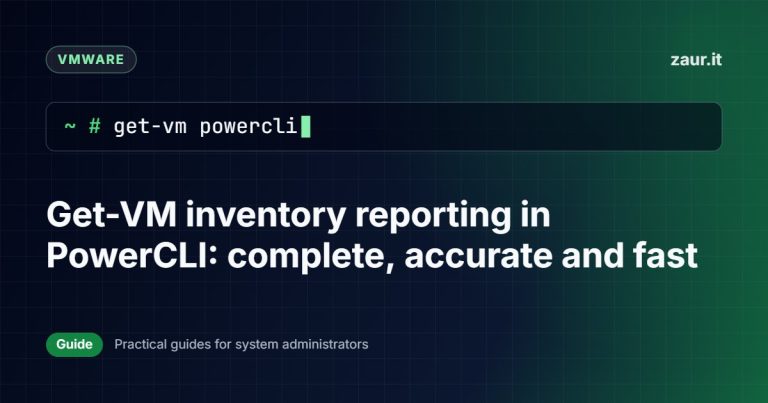 Get-VM inventory reporting in PowerCLI: complete, accurate and fast