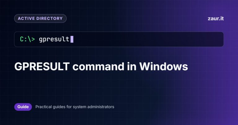 GPRESULT command in Windows