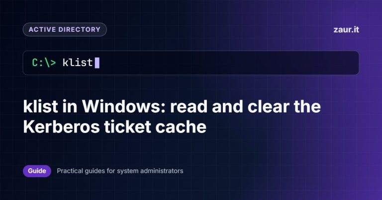 klist in Windows: read and clear the Kerberos ticket cache