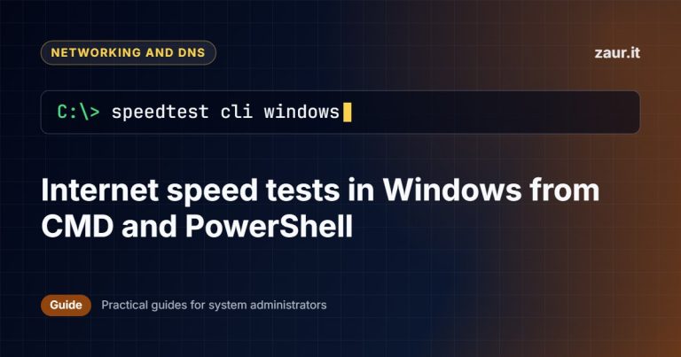 Internet speed tests in Windows from CMD and PowerShell