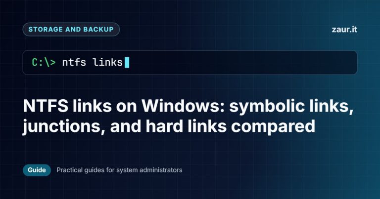 NTFS links on Windows: symbolic links, junctions, and hard links compared