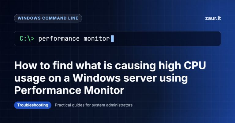 How to find what is causing high CPU usage on a Windows server using Performance Monitor