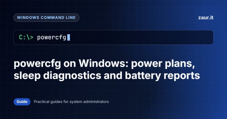 powercfg on Windows: power plans, sleep diagnostics and battery reports