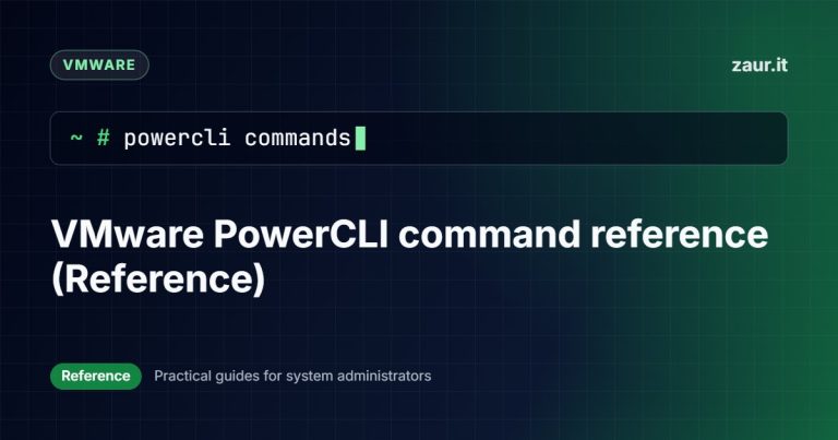 VMware PowerCLI command reference (Reference)