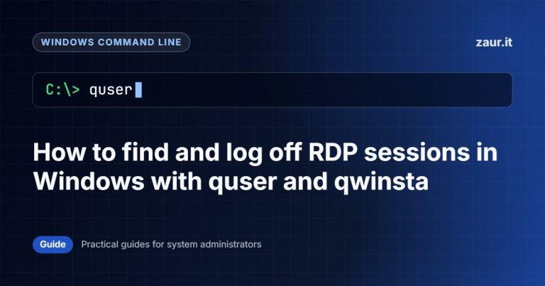 How to find and log off RDP sessions in Windows with quser and qwinsta