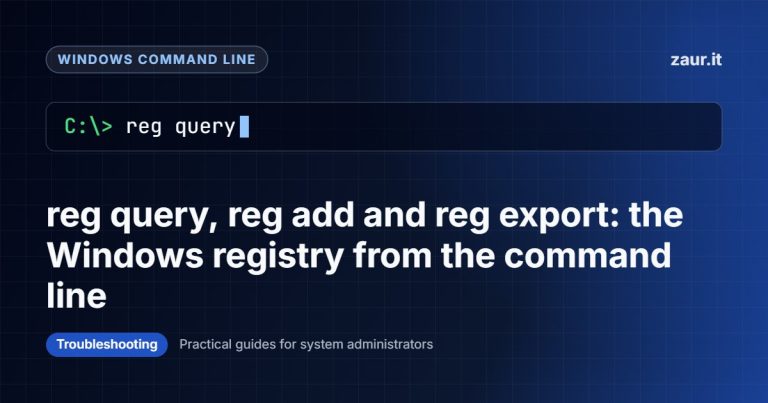 reg query, reg add and reg export: the Windows registry from the command line