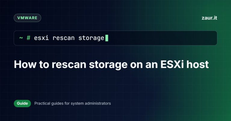 How to rescan storage on an ESXi host
