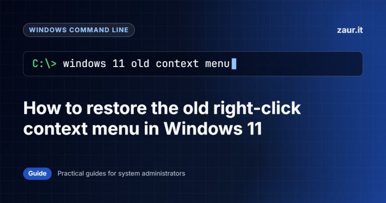 How to restore the old right-click context menu in Windows 11