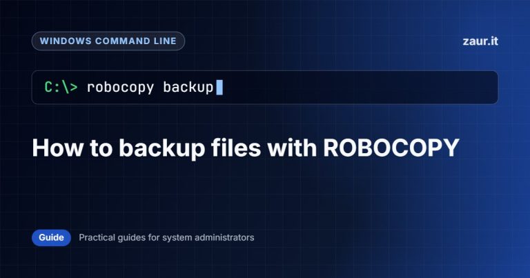 How to backup files with ROBOCOPY