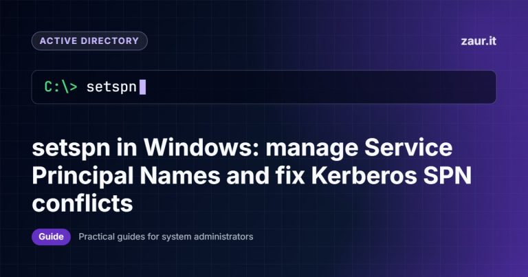setspn in Windows: manage Service Principal Names and fix Kerberos SPN conflicts