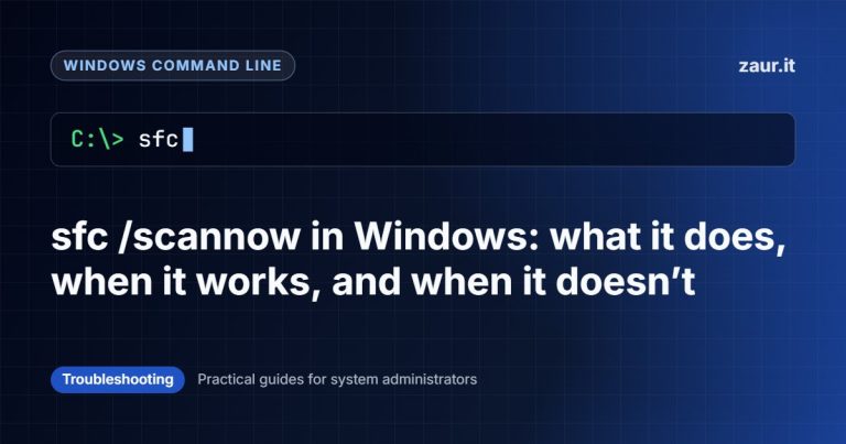 sfc /scannow in Windows: what it does, when it works, and when it doesn’t