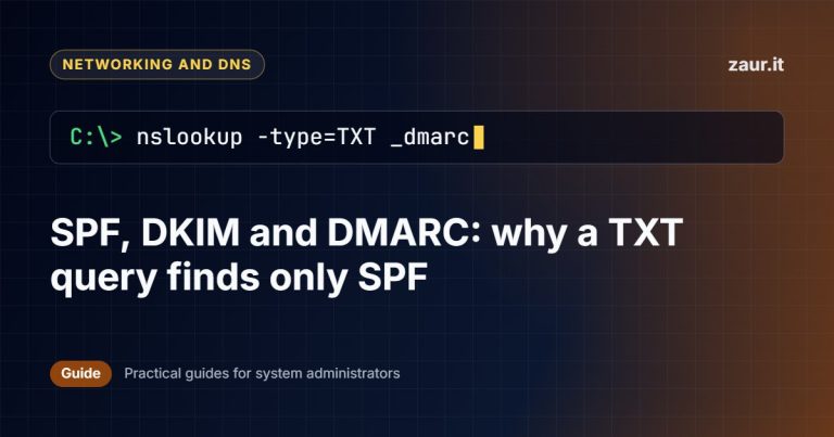 SPF, DKIM and DMARC: why a TXT query finds only SPF