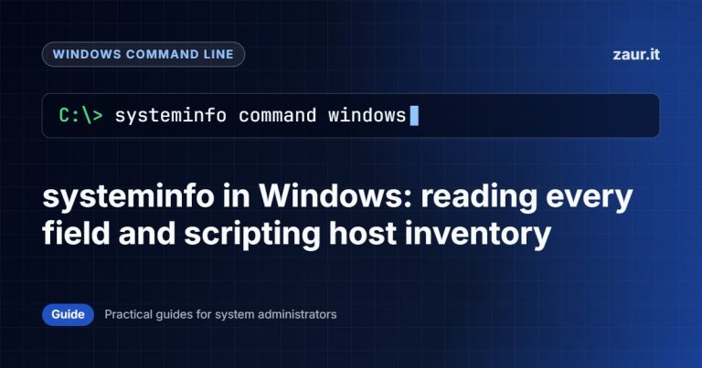 systeminfo in Windows: reading every field and scripting host inventory