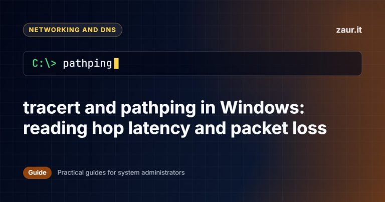 tracert and pathping in Windows: reading hop latency and packet loss
