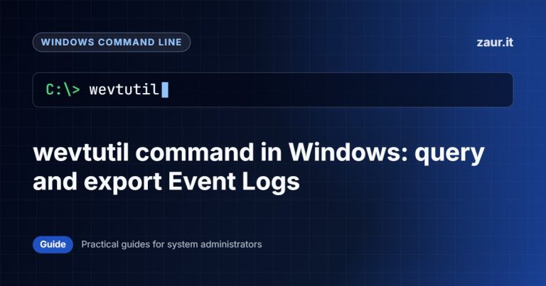 wevtutil command in Windows: query and export Event Logs