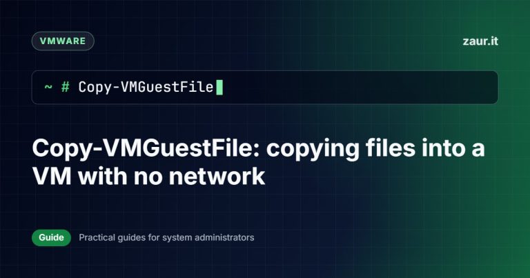 Copy-VMGuestFile: copying files into a VM with no network